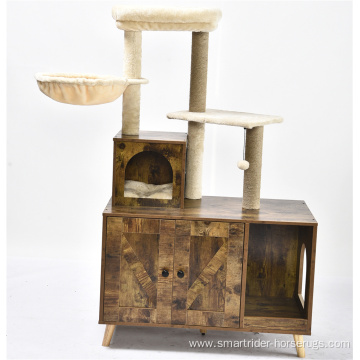 New Design Wholesale Cat Product Modern Cat Scratch Tree Cat Furniture Condo Tower Litter Box